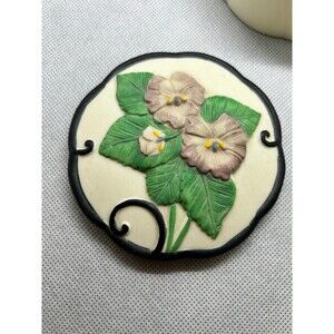 Vintage Brenda Koppel Pottery Covered Trinket Round Dish Made 1991 Rare